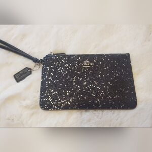 Coach Midnight Black and Silver Star Wristlet